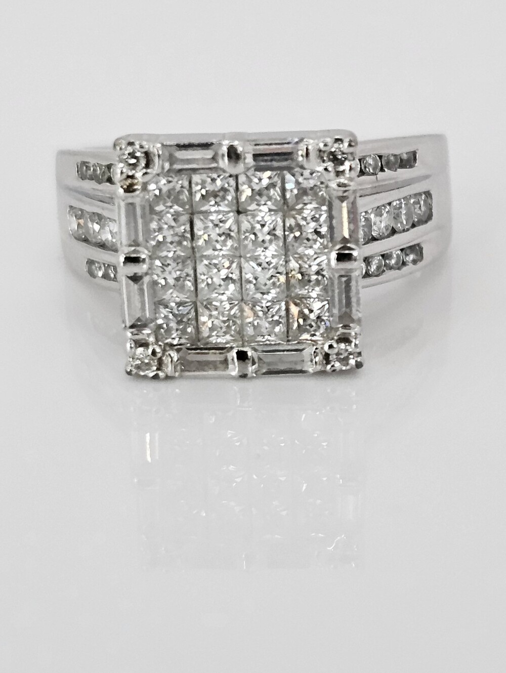 NOT FOR SALE JTV 2.37ctw High Grade CZ Invisible Set Platineve®Ring - Picture 13 of 17
